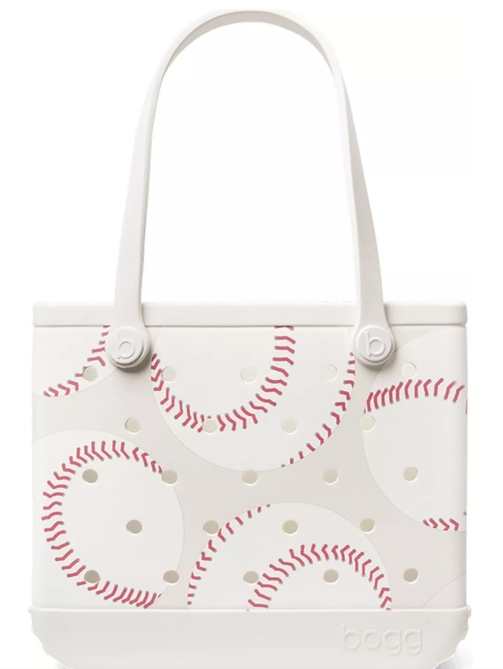 Bogg Bag White Baseball Print Tote Bnwt